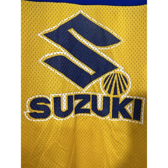 Vintage 70s Viking Suzuki Motocross Jersey M Yellow Blue Nylon Mesh MX Racing - Picture 3 of 10